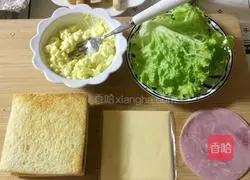 Illustration of how to make ham, cheese and egg sandwich 6