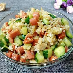 Cucumber and ham fried rice
