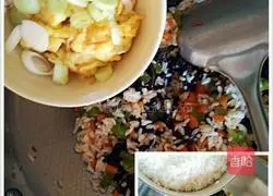 Illustration of how to make fried rice with fungus and egg 5