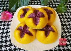 Illustration of how to make purple sweet potato and pumpkin blossom steamed buns 15