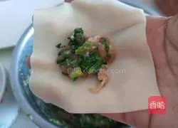 Illustration of how to make shepherd's purse and pork wontons 8