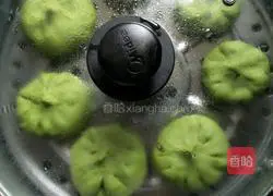 Illustration of how to make green steamed buns 4