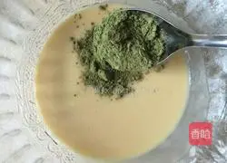 Matcha Illustration of how to make cocoa powder waffles 7