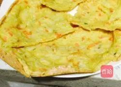 Illustration of how to make egg pancakes with baby cabbage, carrots and shreds 6