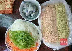 Illustration of three fresh fried noodles 2