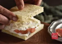 Peach Illustration of how to make a sandwich 8