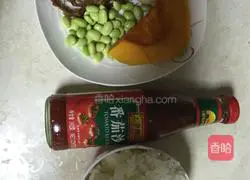 Illustration of how to make tomato sauce fried rice 1