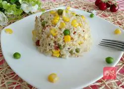 Three-color fried rice recipe 10