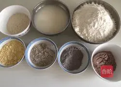 Illustration of making soy milk and multigrain dough cakes 1