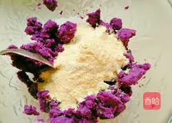 Purple potato bean paste cake recipe 4