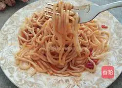 Illustration of how to make noodles with tomato sauce 2