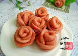 Illustration of how to make colorful rose steamed buns 17