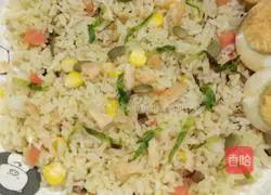 Illustration of how to make tea-flavored fried rice 9