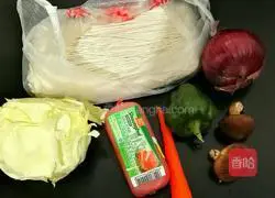 Illustration of how to make special fried noodles 1