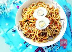 Illustration of how to make vegetable fried noodles 8