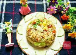 Illustration of how to make bean paste and egg fried rice 6