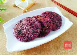 Illustration of how to make glutinous rice cakes with bean paste and purple sweet potato 16
