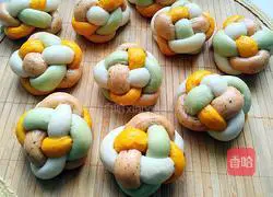 Illustration of how to make colorful hydrangea steamed buns 13