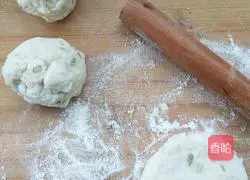 Illustration of how to make green onion egg pancake 4