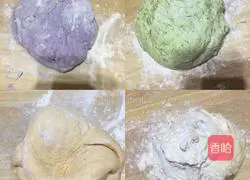 Colorful steamed buns, black sesame and peanut butter Illustration of how to make Hanamaki 8