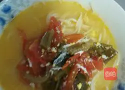Illustration of tomato, pickled cabbage and egg soup noodles 12