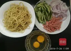 Illustration of how to make fried noodles 1