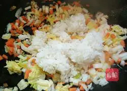Carrot Illustration of how to make cabbage and egg fried rice 7
