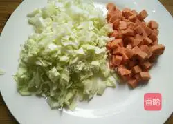 Illustration of how to make cabbage fried rice 1