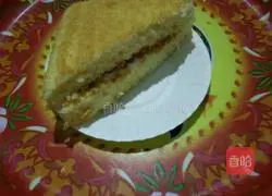 Illustration of how to make sandwich meat floss cake 16