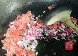 Illustration of Sausage and Colorful Vegetable Fried Rice 11