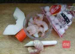 Illustration of how to make glutinous rice balls and vegetable soup 1