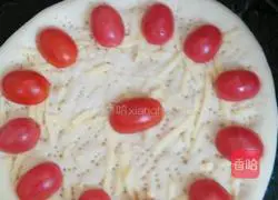 Illustration of making homemade pizza with electric baking pan 13