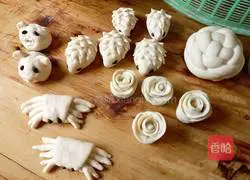 Illustration of how to make hydrangea steamed buns 13