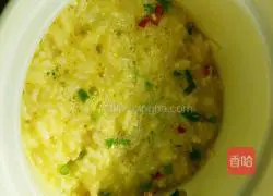 Illustration of how to make green onion and egg fried rice 3