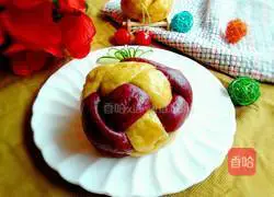 Illustration of how to make two-color hydrangea steamed buns 22