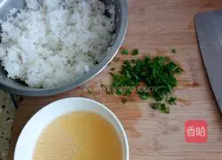 Illustration of how to make egg fried rice 1