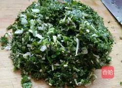 Illustration of how to make shepherd's purse and meat dumpling filling 6