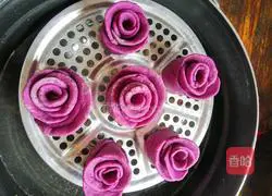 Illustration of how to make purple sweet potato and rose steamed buns 7