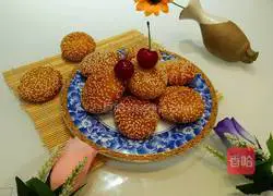 Illustration of how to make hollow sesame pumpkin cake 10