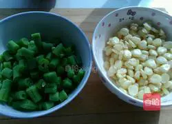 Illustration of three diced corn sausage fried rice 2