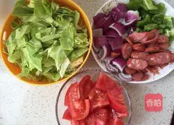 Illustration of how to make fried noodles with vegetables and ham 3