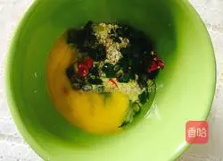 Illustration of how to make green onion oatmeal egg pancake 4