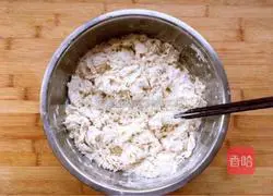 Illustration of making dough pancakes with bean paste 1