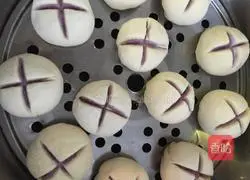 Illustration of how to make purple potato blossom steamed buns 5