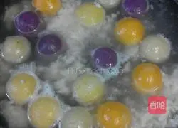 Illustration of how to make colorful taro glutinous rice balls 9