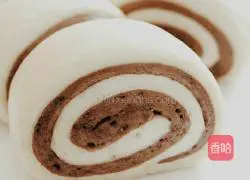 Illustration of how to make cocoa powder two-color steamed buns 9