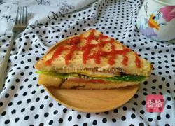 Illustration of how to make bean paste and toast sandwich 11