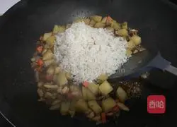 Illustration of how to make potato stewed rice 8