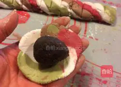 Illustration of how to make glutinous rice balls with glaze bean paste 5
