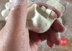 Illustration of how to make fennel seedling vegetarian dumplings 13